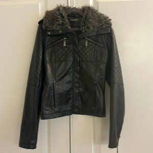 Girls Jou Jou faux leather biker jacket, Blk, size XL (from Saks Off 5th)